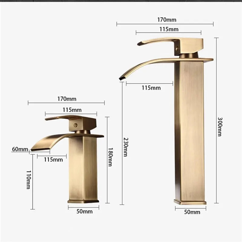 Torneira Para Banheiro / Lavabo Monocomando Ouro Antigo Quente e Fria