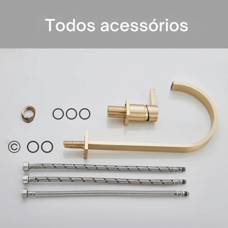 Torneira Monocomando Para Banheiro Elegance Noir - Cuba Alta e Cuba Baixa