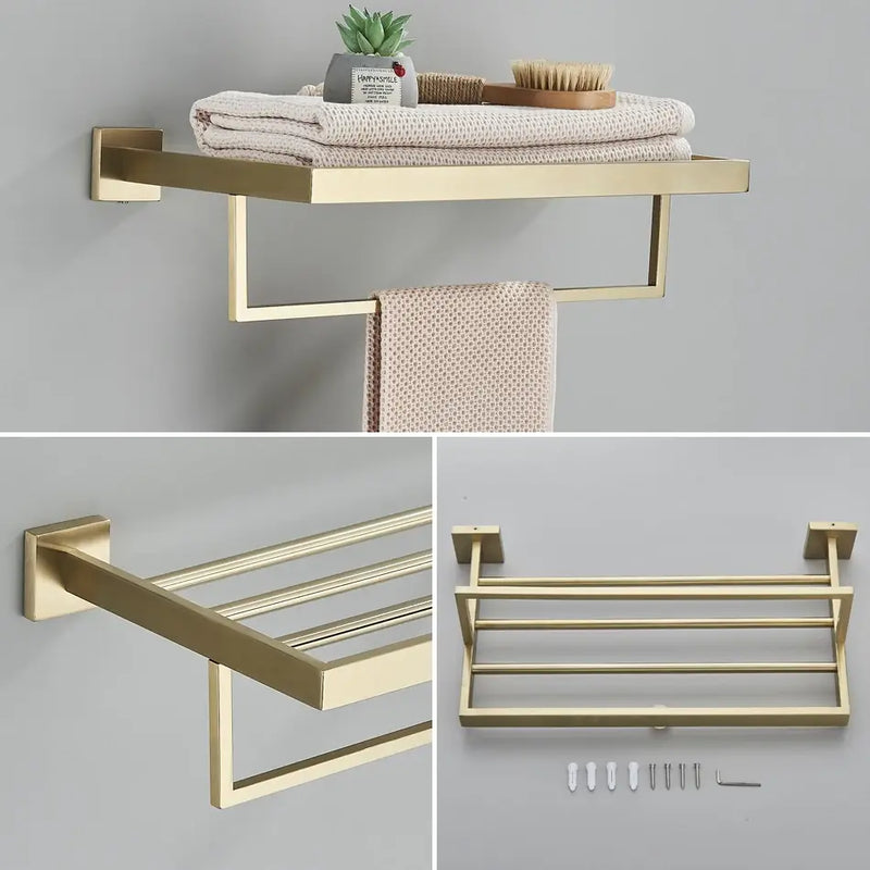 Acessórios Para Banheiro Luxury Gold Escovado