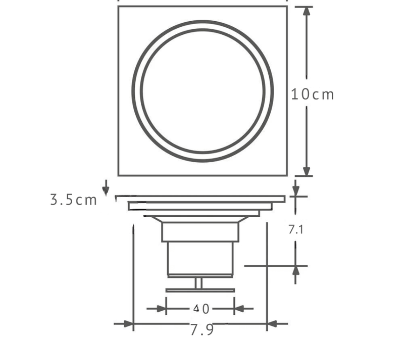Ralo Click Rose Gold Fosco Sistema Inteligente Anti Odor 10x10 e 15x15