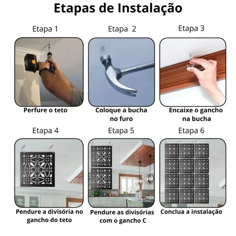Placas Vazadas Decorativas Cobogó Arabesco MDF Kit 10 / 20 / 30 Unidades